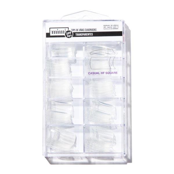 Tips Uñas Cuadradas Transparentes 100 Unidades Mimi