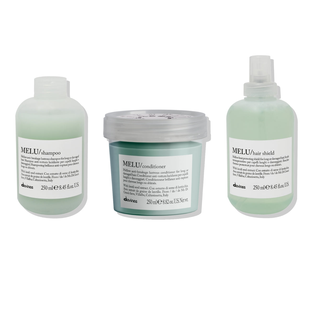 Pack Shampoo + Acondicionador + Termoprotector Melu Davines