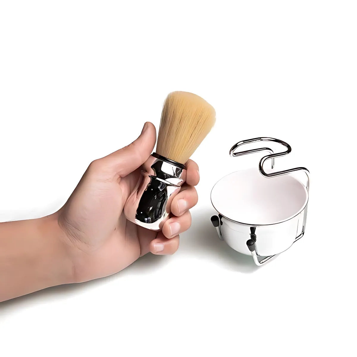 Kit Hisopo De Afeitar + Taza + Soporte Omega