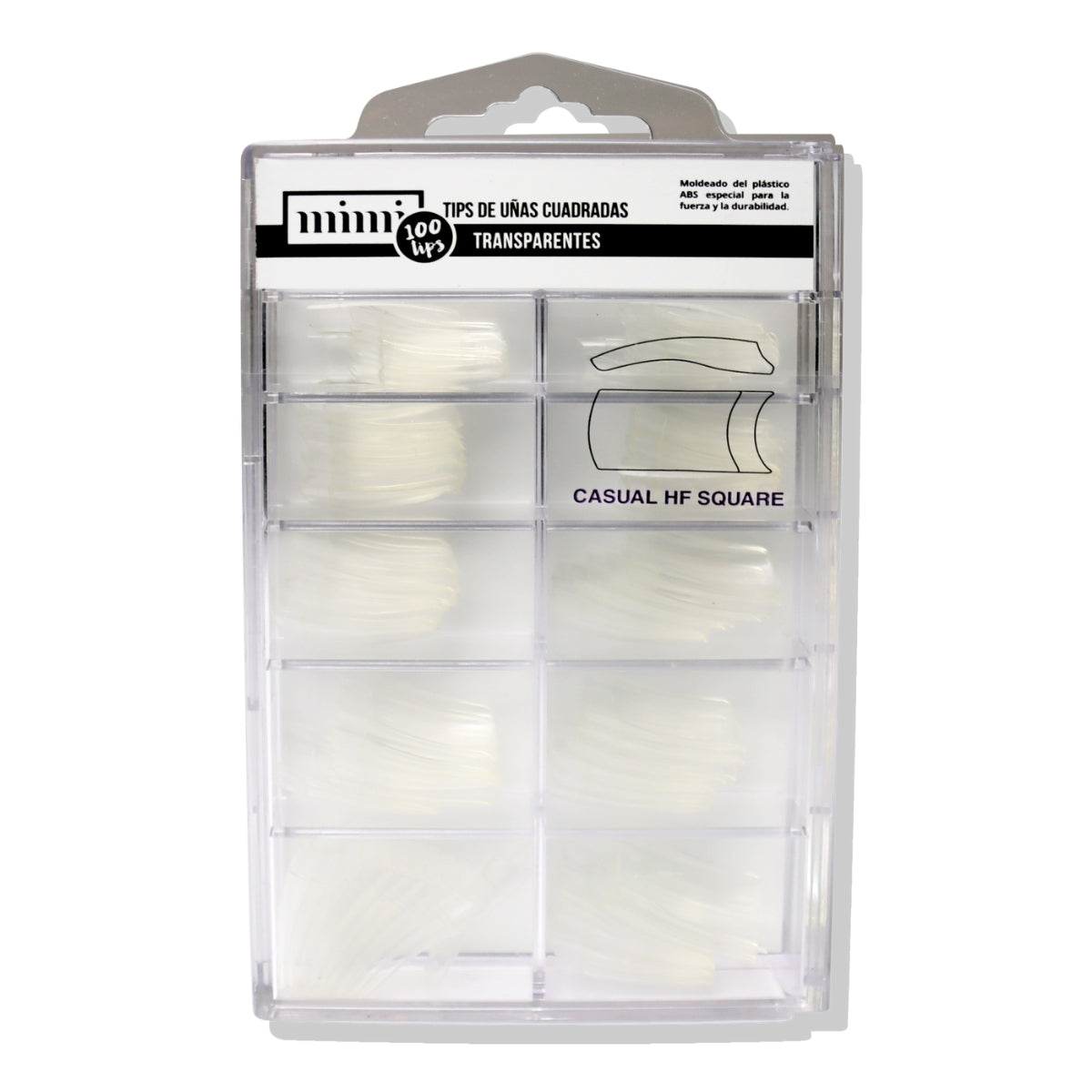 Tips Uñas Cuadradas Transparentes 100 Unidades Mimi