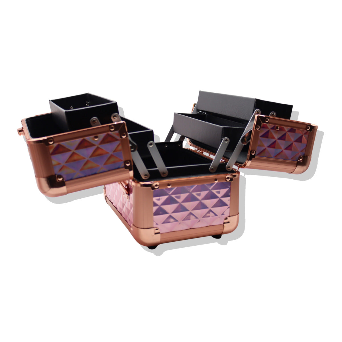 Maletín De Maquillaje Holográfico Con Compartimientos Mimi