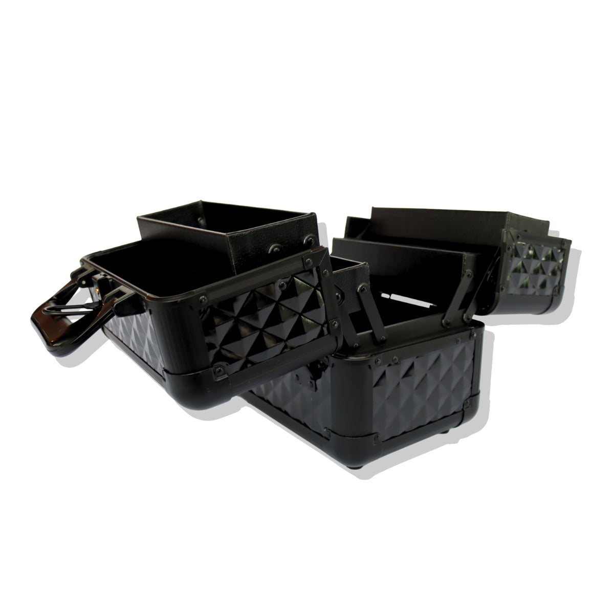 Maletín De Maquillaje Negro Con Compartimientos Mimi