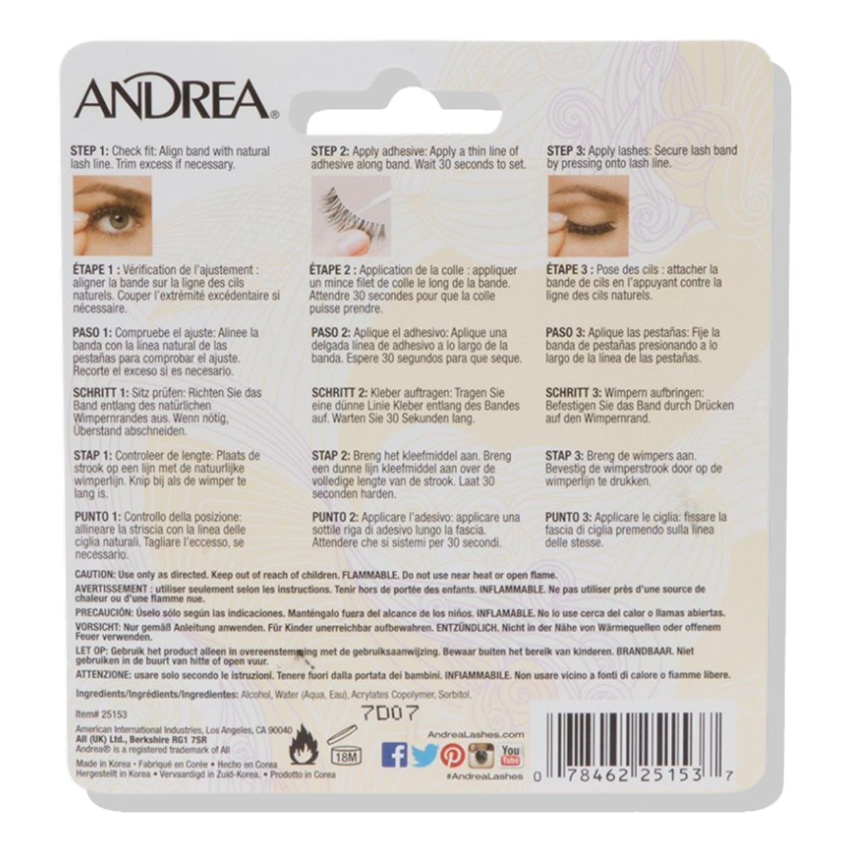 Pegamento Pestañas Postizas Cortina Con Pincel Andrea