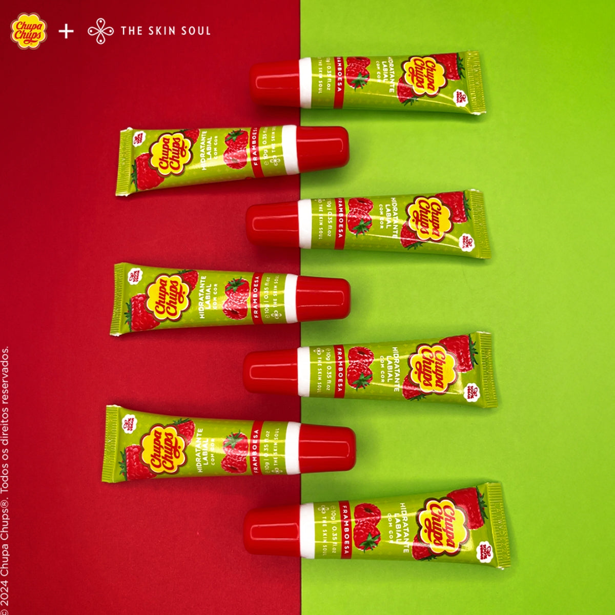 Bálsamo Labial Hidratante Frambuesa Chupa Chups