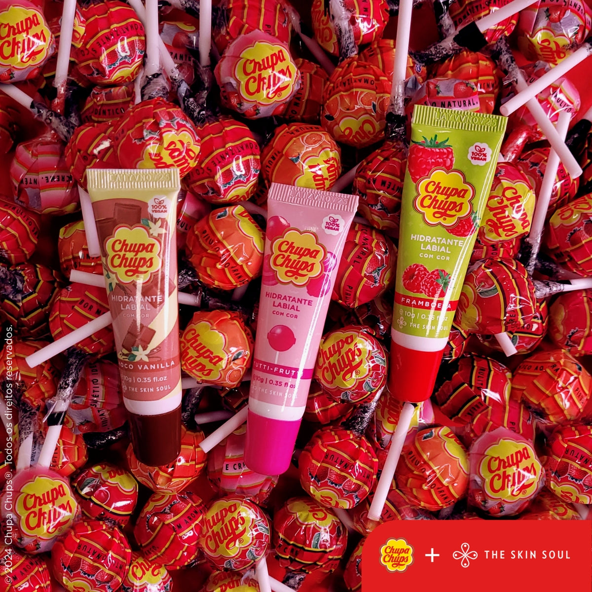 Bálsamo Labial Hidratante Frambuesa Chupa Chups