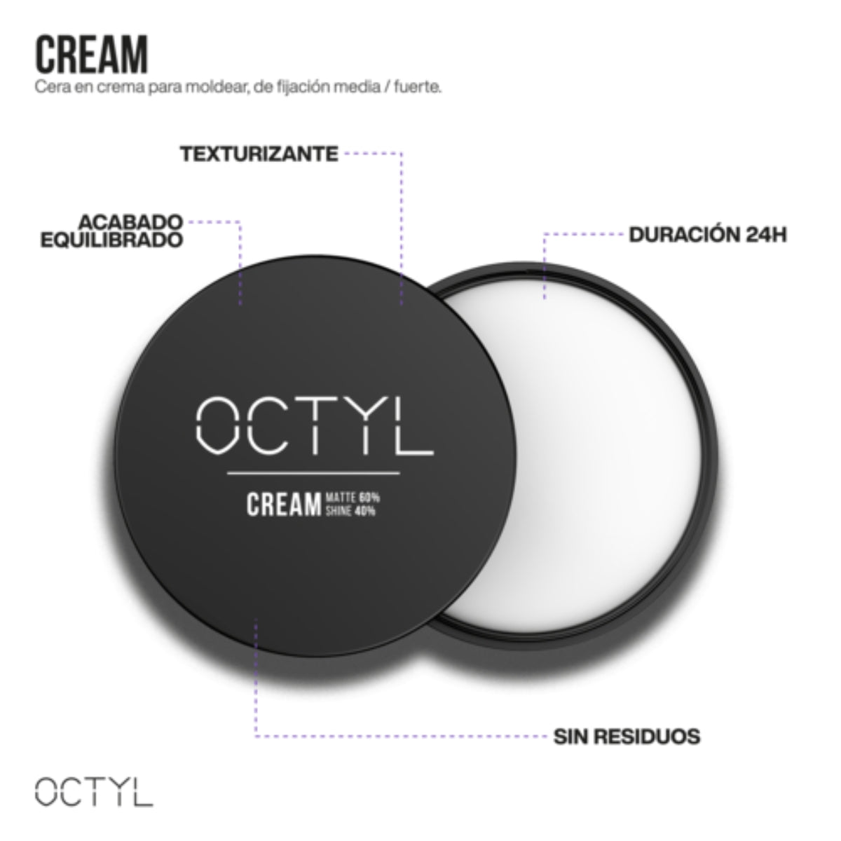 Cera Fijación Media Fuerte Acabado Natural Octyl