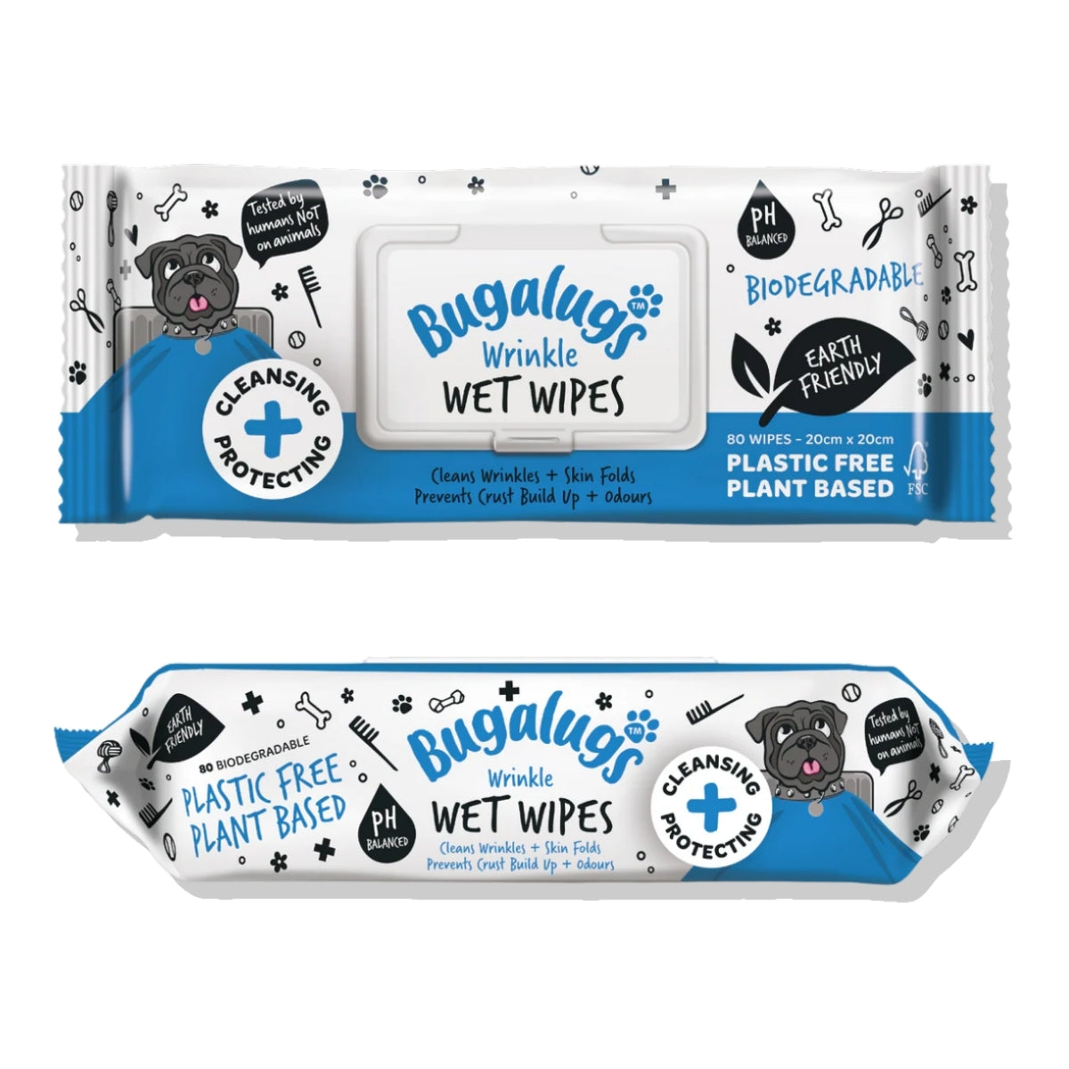 Toallita Mascotas Bio Pliegues y Arrugas Wrinkle Bugalugs