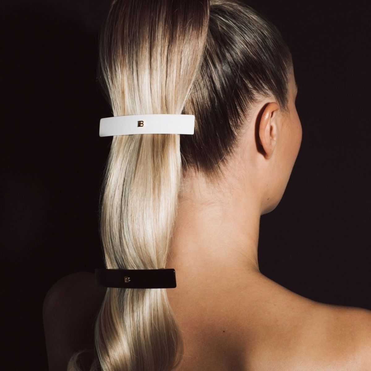 Barrette Black M Logo 18K Balmain