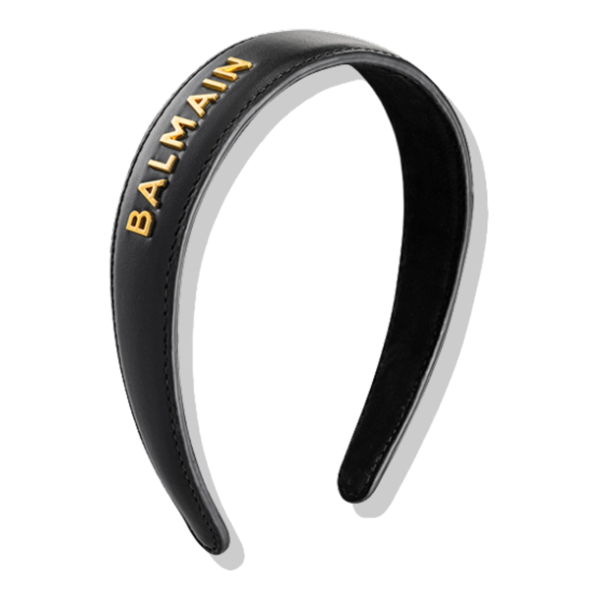 Cintillo Diadema Cuero Logo 18K Balmain