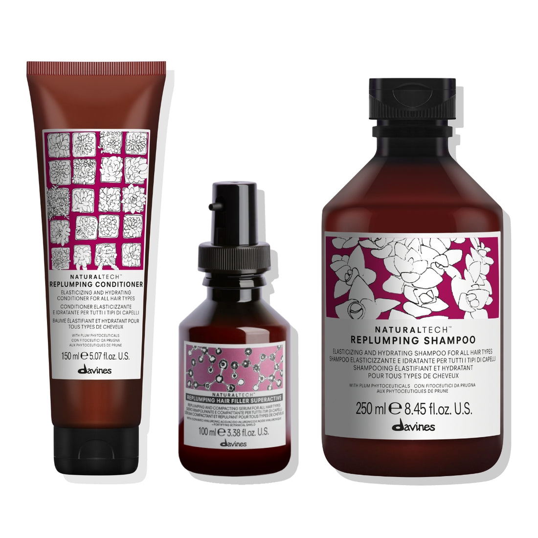 Pack Shampoo + Acondicionador + Sérum Replumping Davines