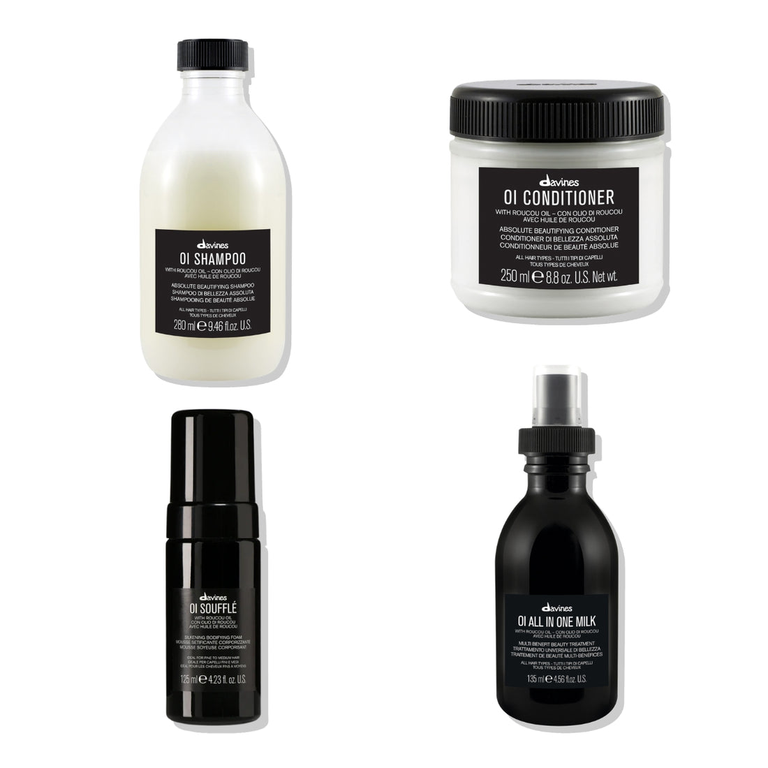 Pack Shampoo + Acondicionador + Mousse+ Milk Oi Davines