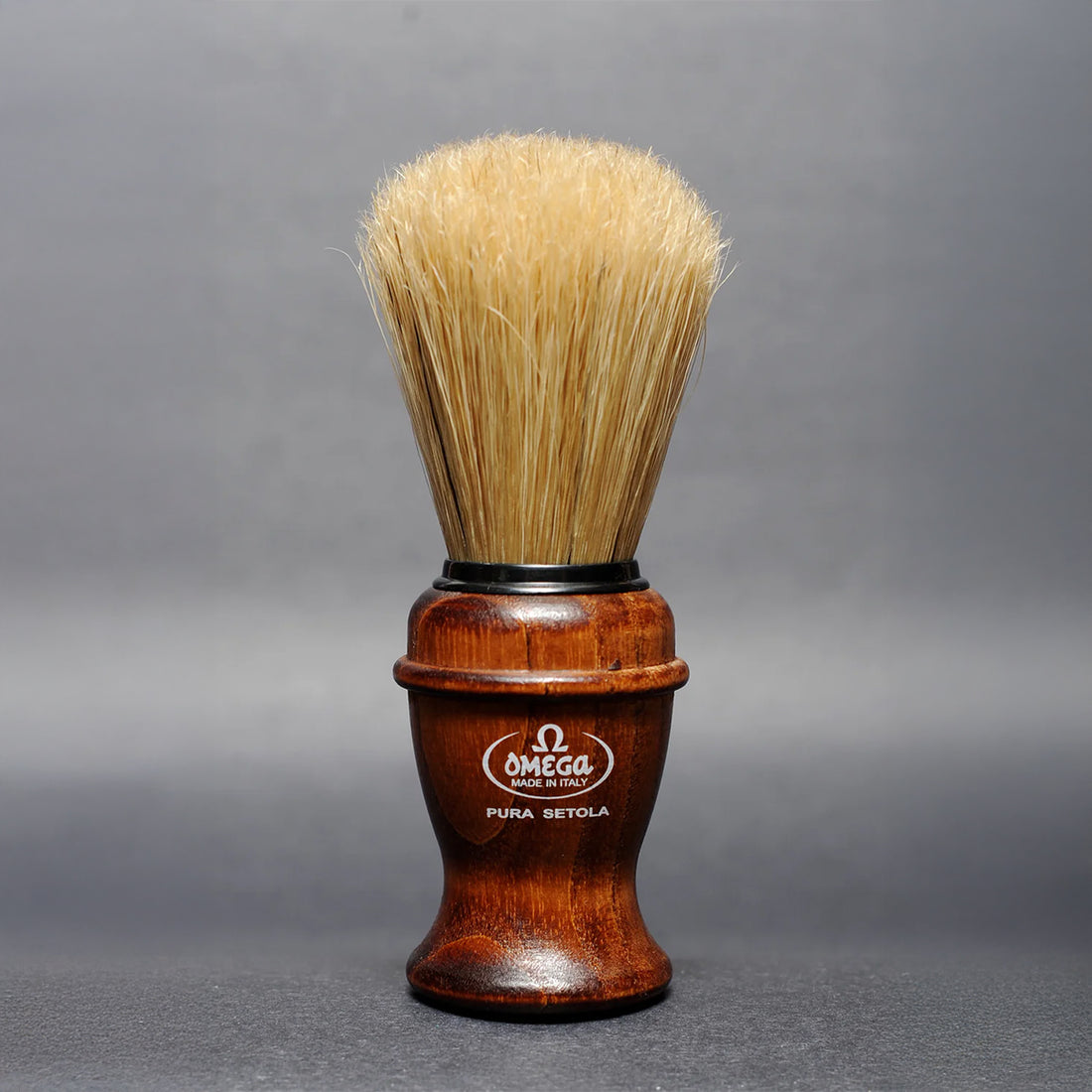 Hisopo De Afeitar Cerdas De Jabalí Mango De Madera Omega