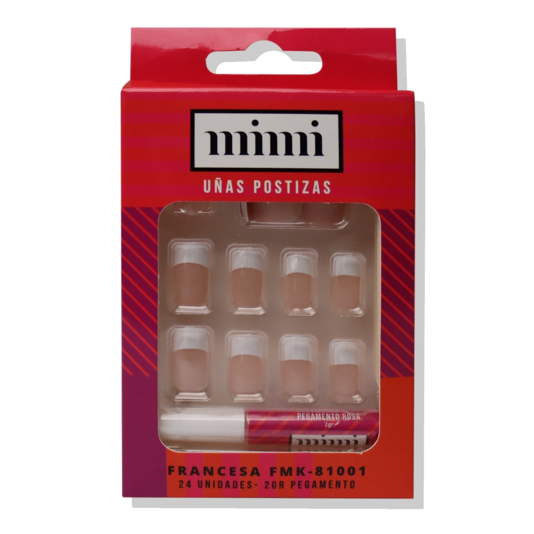 Uñas Postizas Manicure Francesa Con Pegamento Mimi