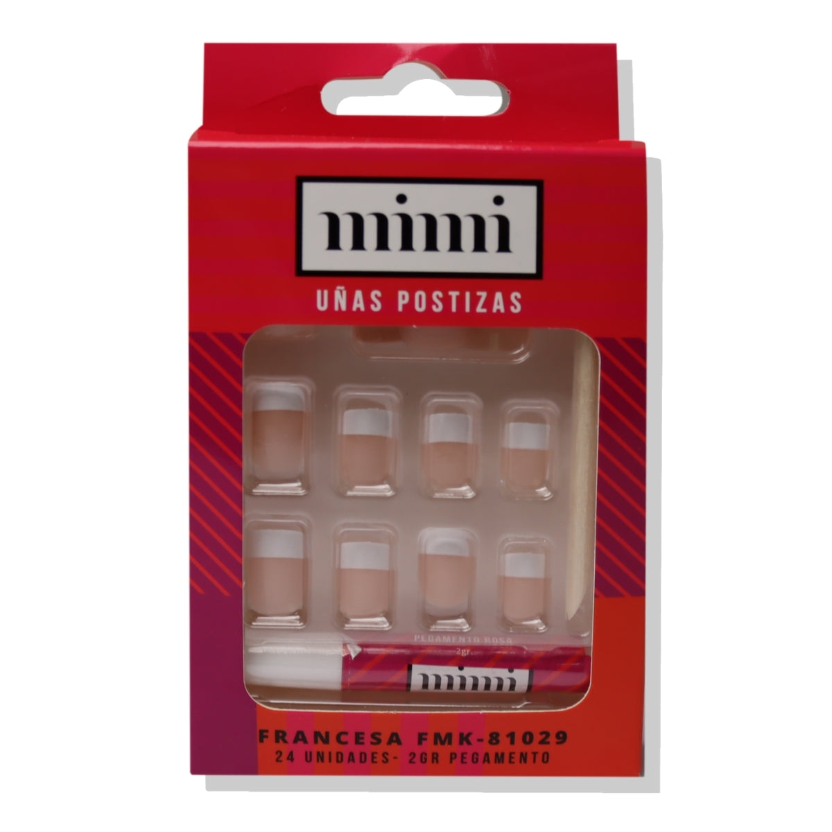 Uñas Postizas Manicure Francesa Con Pegamento Mimi