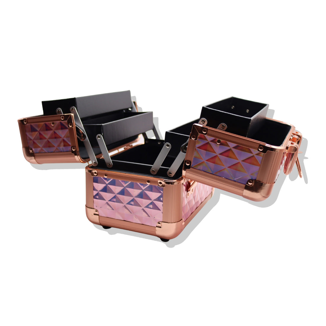 Maletín De Maquillaje Holográfico Con Compartimientos Mimi