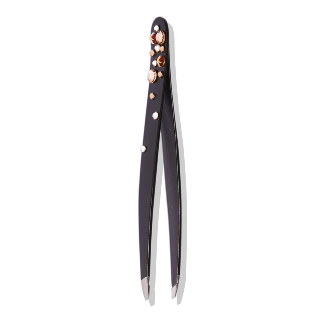 Pinza Cejas Slant Negra Con Cristales Mimi