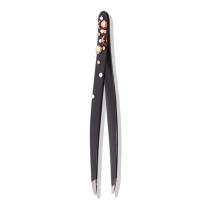 Pinza Cejas Slant Negra Con Cristales Mimi