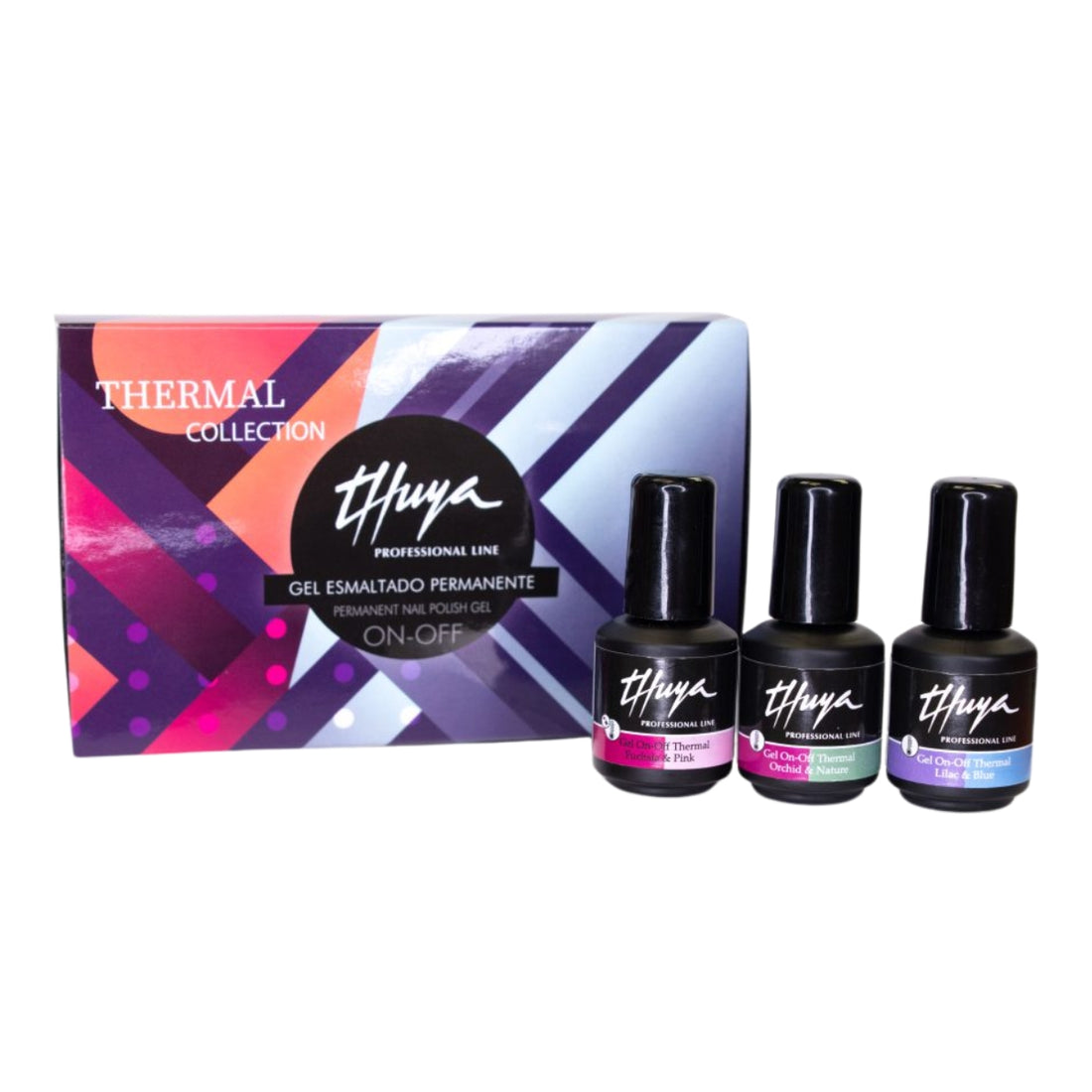 Kit Esmaltes Permanente Efecto Térmico Gel On Off Thuya