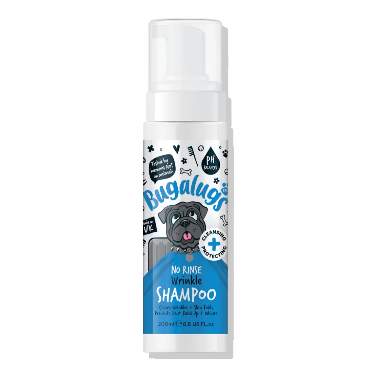 Shampoo Sin Enjuague Mascotas Pliegues y Arrugas Wrinkle Bugalugs