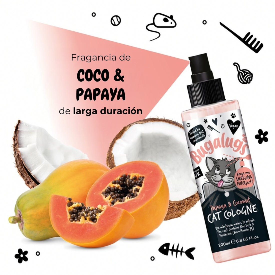 Colonia Mascotas Papaya Coco Bugalugs