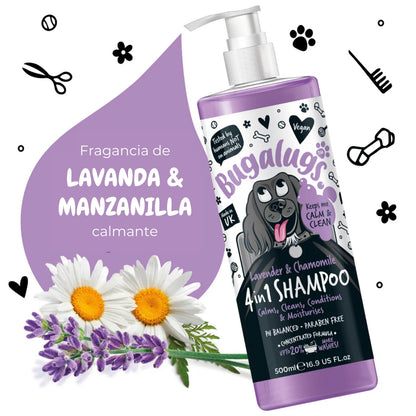 Shampoo Mascotas 4 En 1 Lavanda Manzanilla Bugalugs