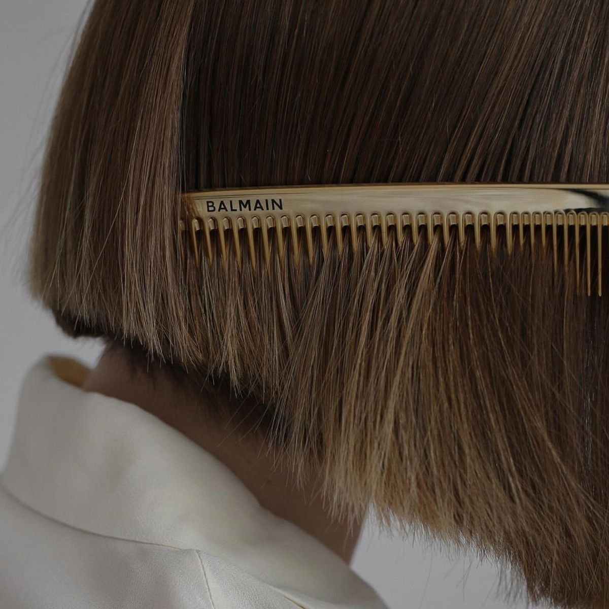 Peineta Corte Gold Logo 14K Balmain