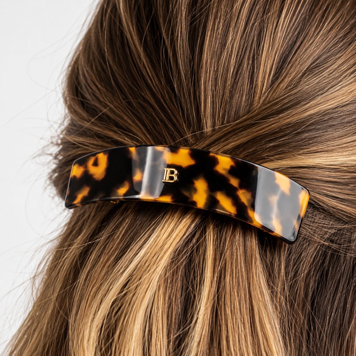 Barrette Marmoleado L Logo 18K Balmain