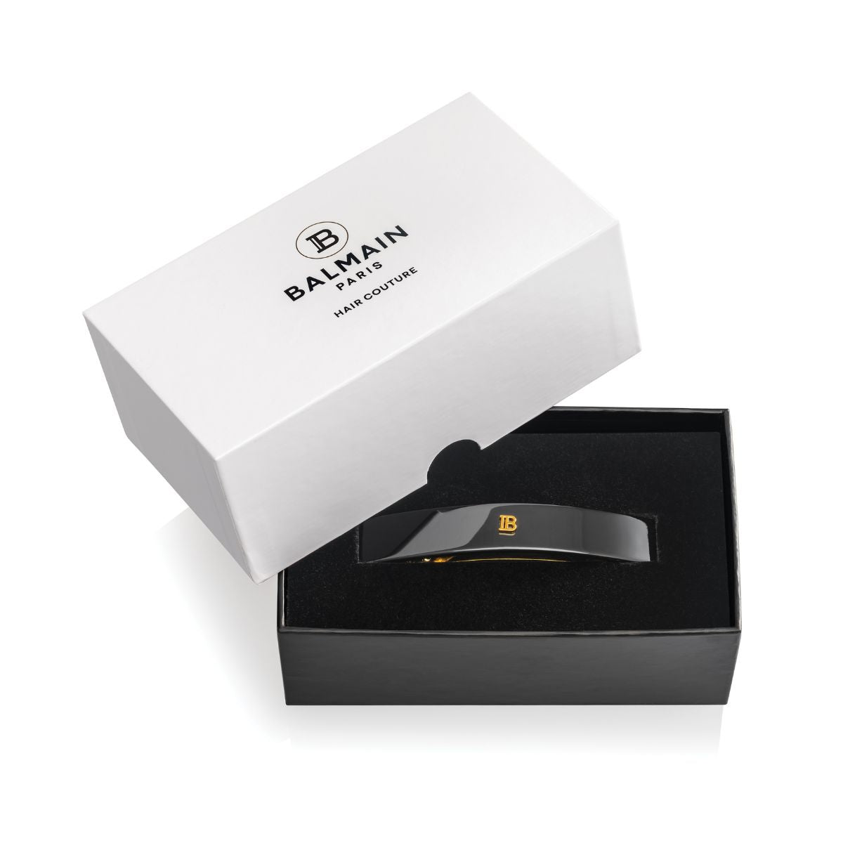 Barrette Black M Logo 18K Balmain