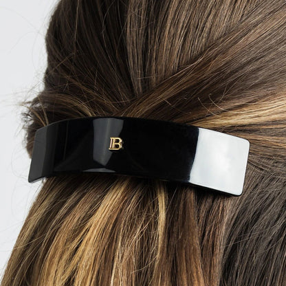 Barrette Black L Logo 18K Balmain