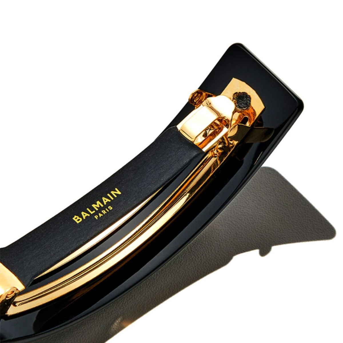 Barrette Black L Logo 18K Balmain