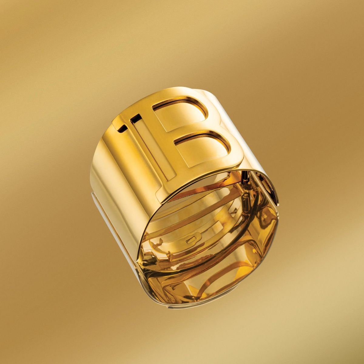 Barrette Dorado Isotipo Logo 18K Balmain