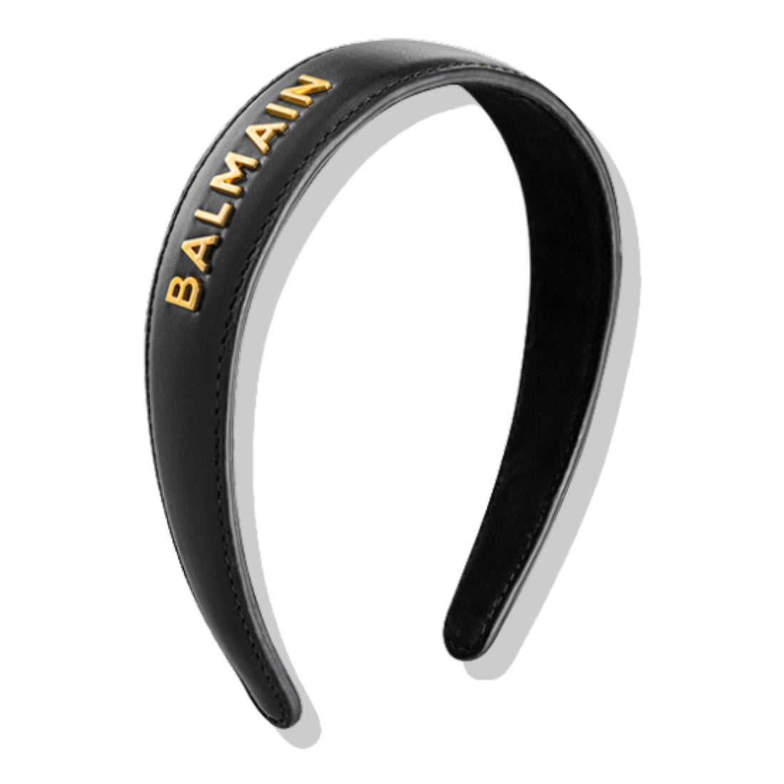 Cintillo Diadema Cuero Logo 18K Balmain